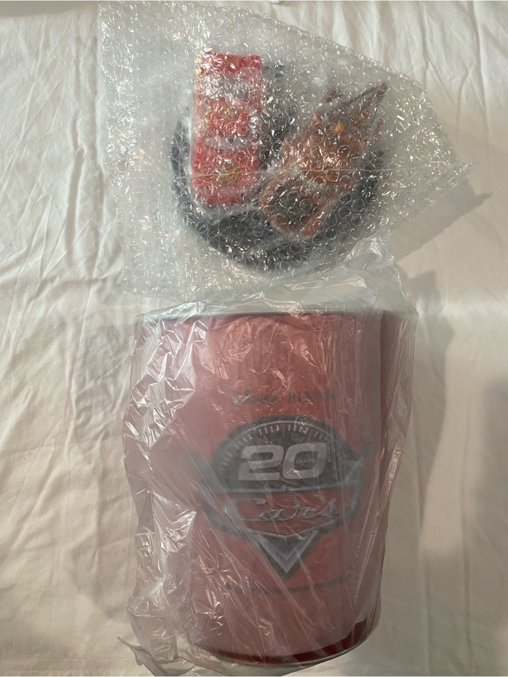 Cars 20th Anniversary Lightning McQueen & Nater Popcorn Bucket New Mint Rare